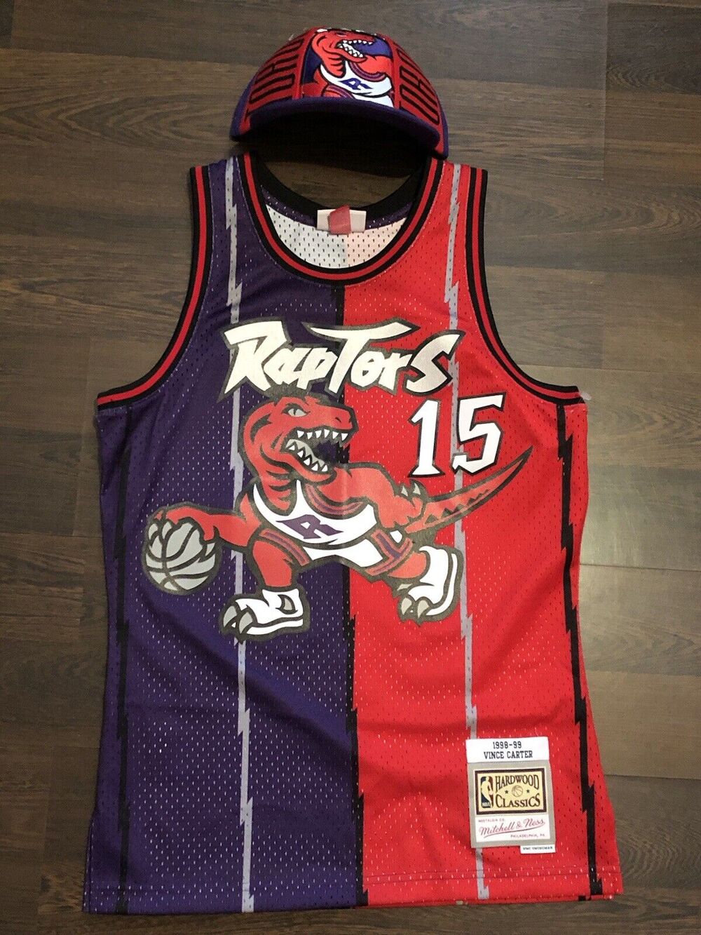 MITCHELL & NESS NBA SPLIT SWINGMAN JERSEY TORONTO RAPTORS 1998 VINCE CARTER Sz S